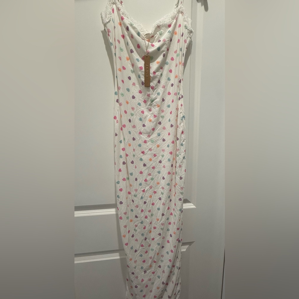 SKIMS Long Slip Dress in Marble Candy (NWT).
